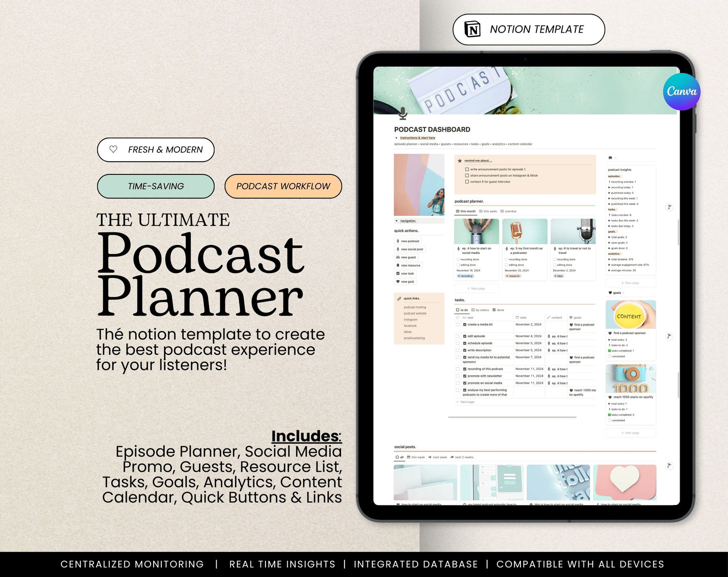 Notion Podcast Planner Template