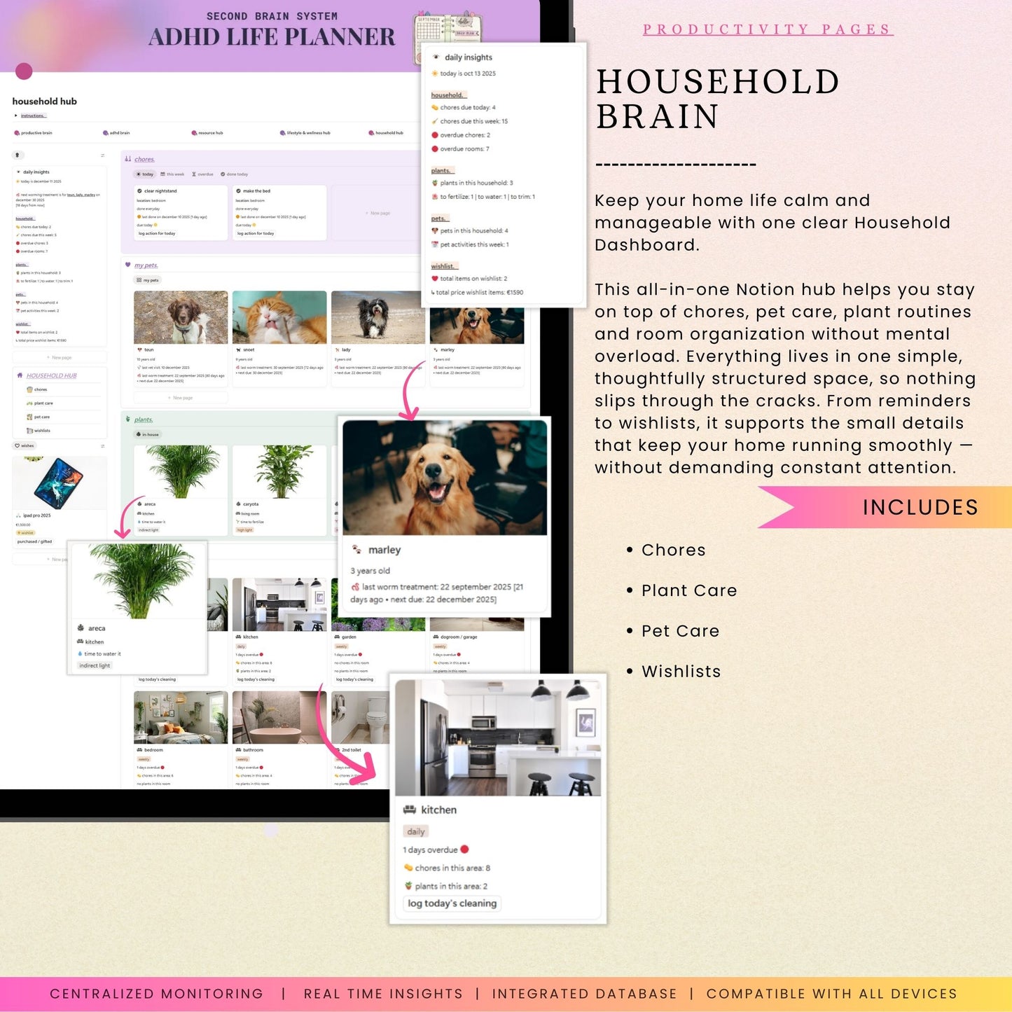 ADHD Notion Life Planner | Personal All-in-One Second Brain Template