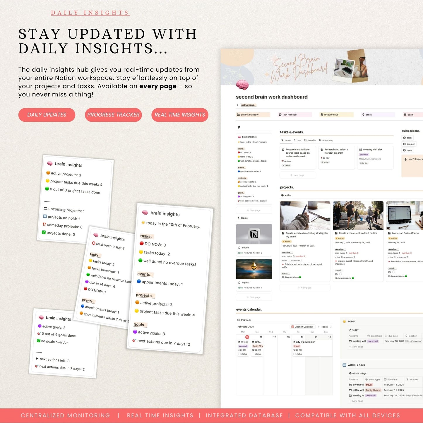 Second Brain Work Dashboard Notion Template