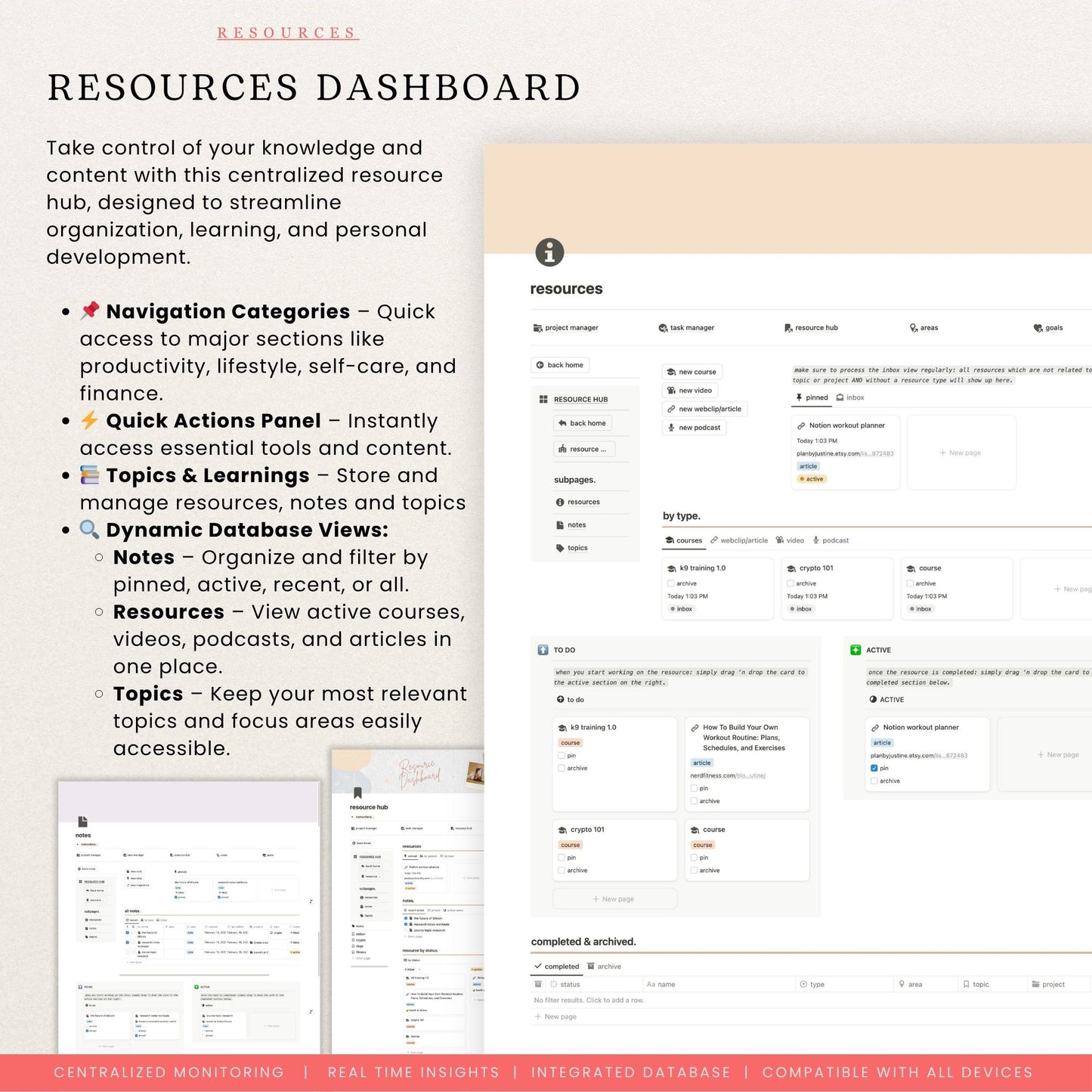Second Brain Work Dashboard Notion Template
