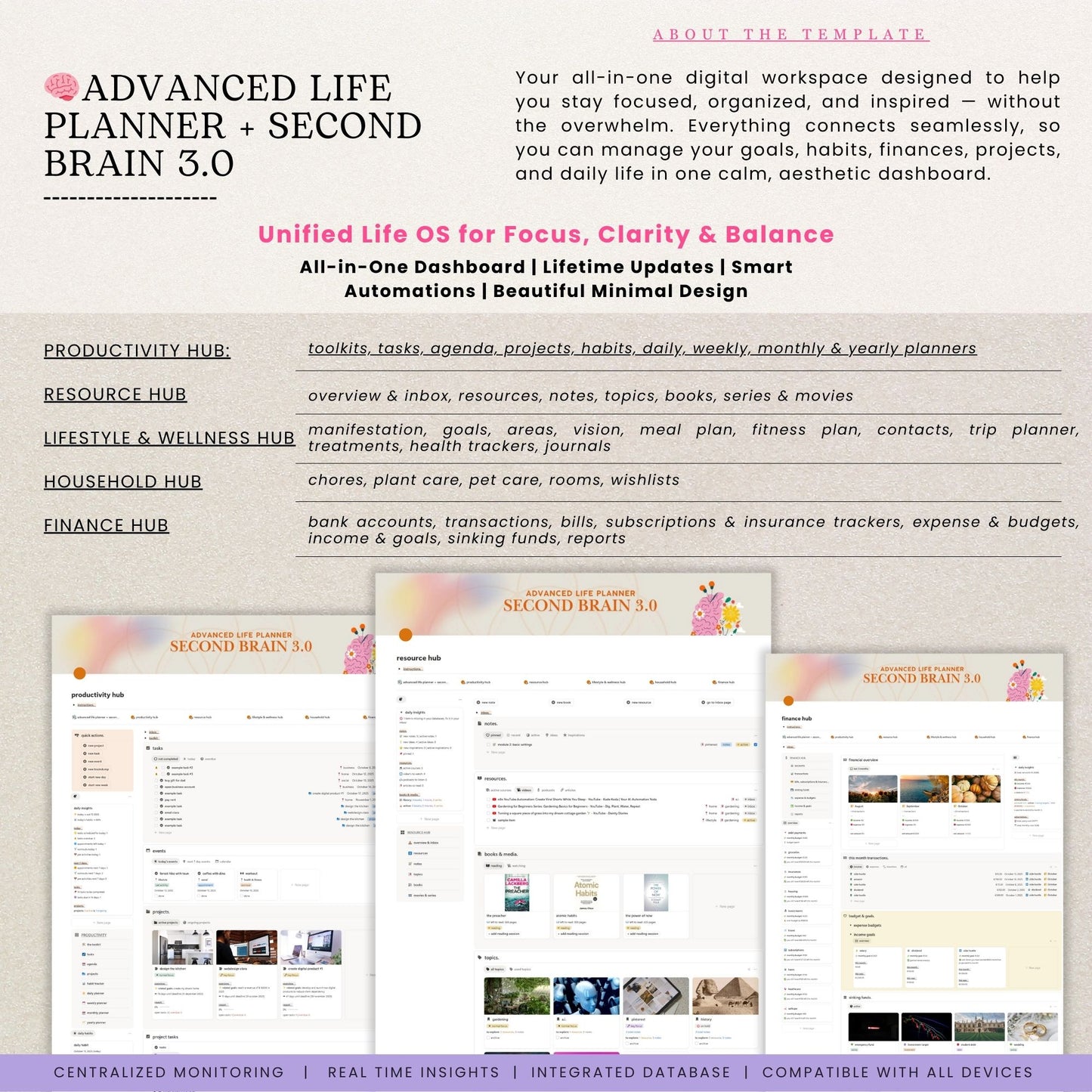 Advanced Notion Life Planner Template + Second Brain 3.0