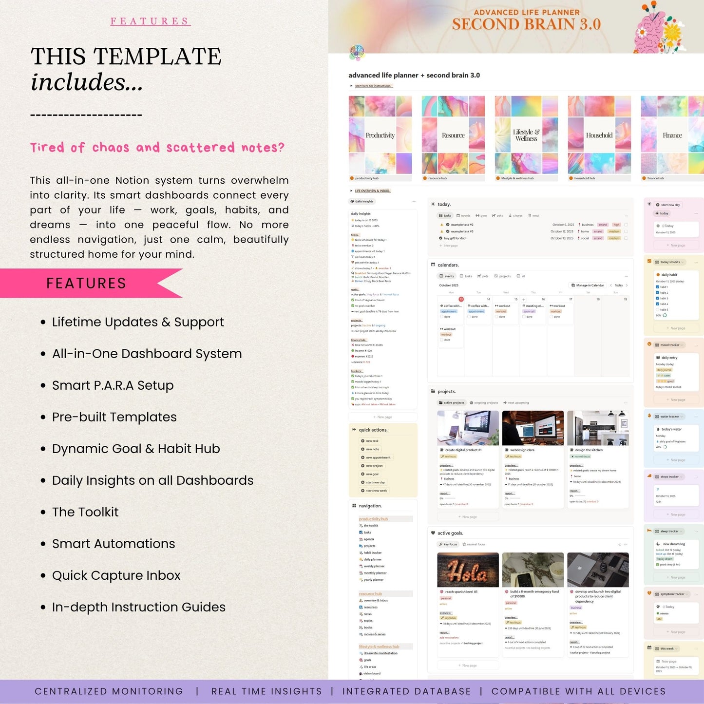 Advanced Notion Life Planner Template + Second Brain 3.0