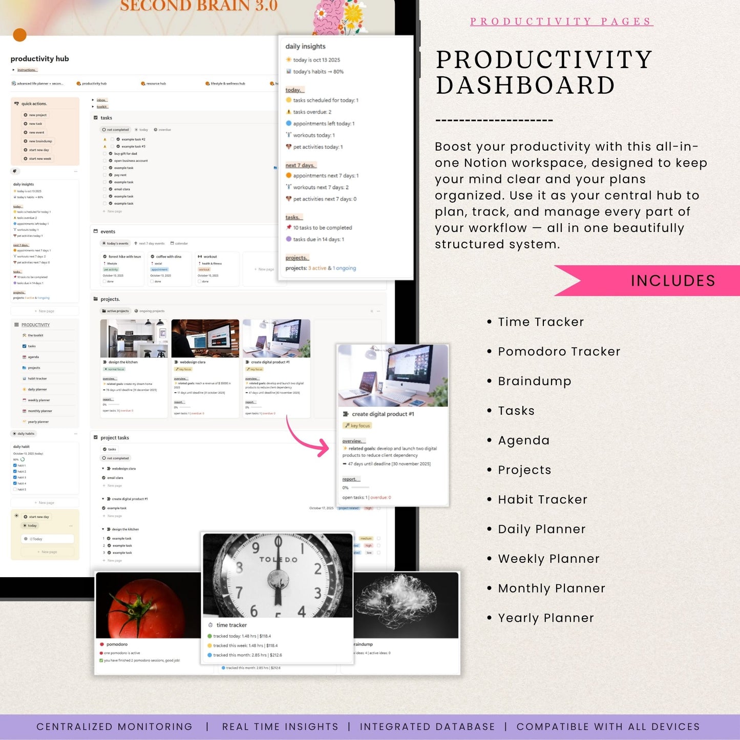 Advanced Notion Life Planner Template + Second Brain 3.0