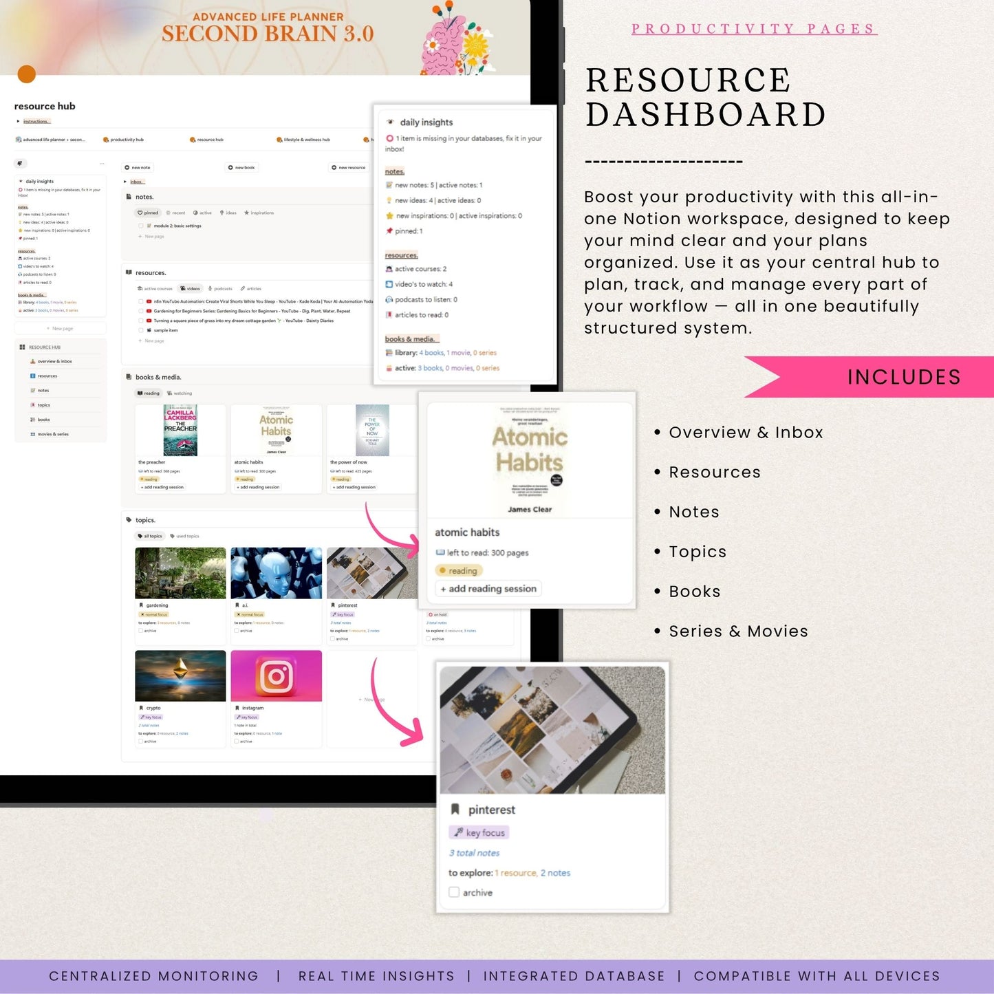 Advanced Notion Life Planner Template + Second Brain 3.0