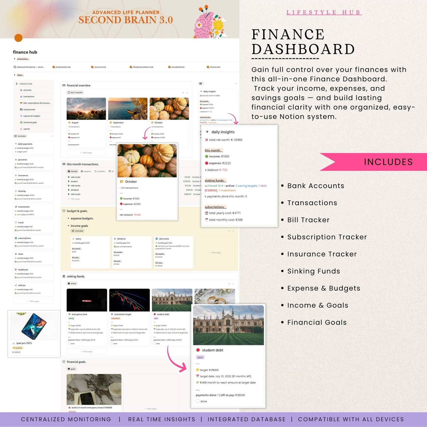 Advanced Notion Life Planner Template + Second Brain 3.0