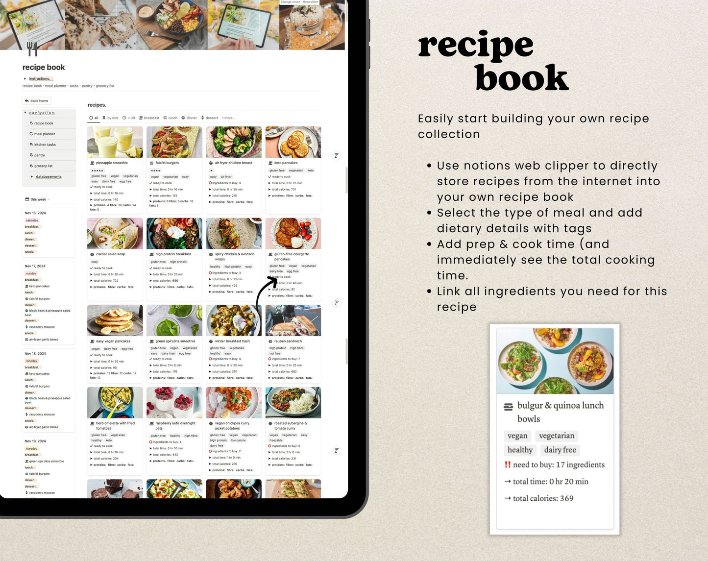 Notion Meal Planner Template