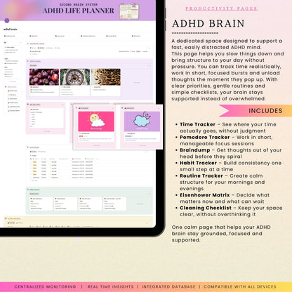ADHD Notion Life Planner | Personal All-in-One Second Brain Template