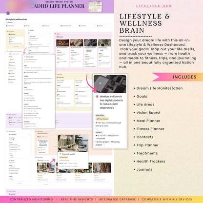 ADHD Notion Life Planner | Personal All-in-One Second Brain Template