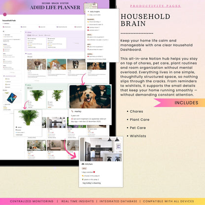 ADHD Notion Life Planner | Personal All-in-One Second Brain Template