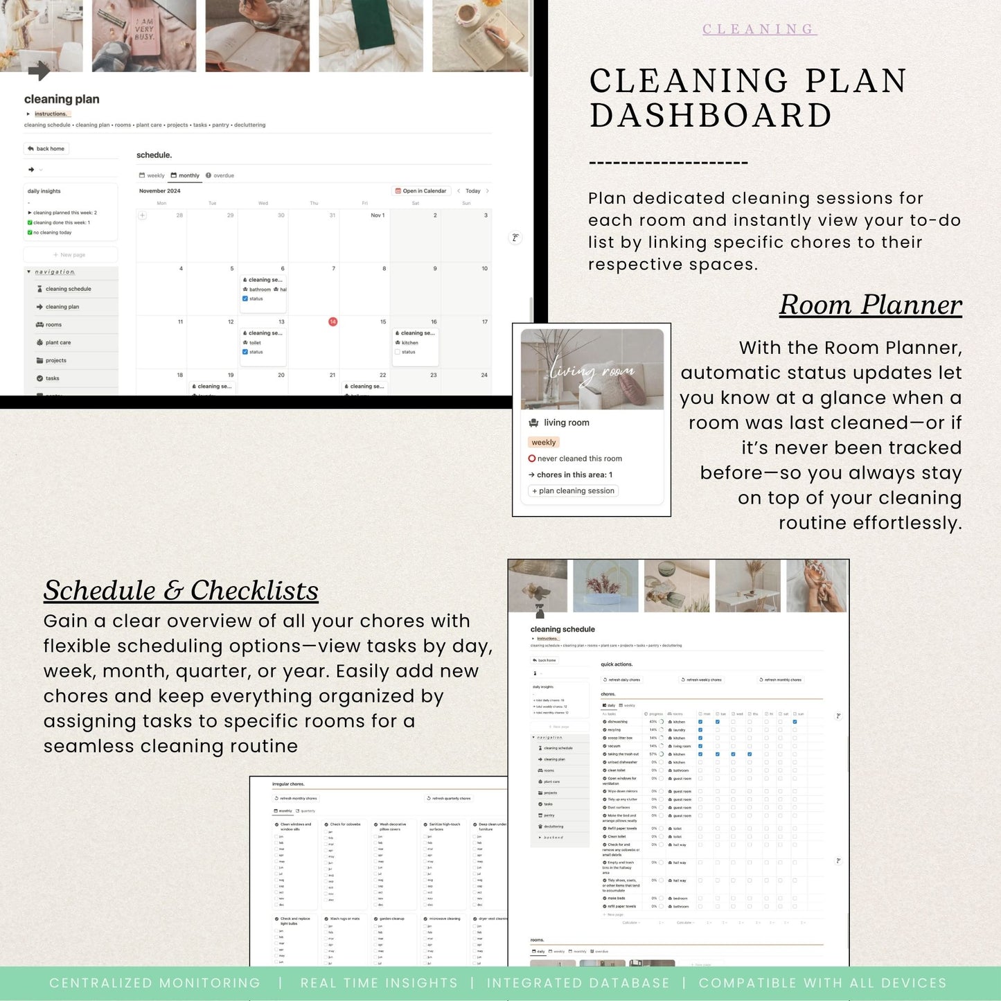 Notion cleaning schedule template