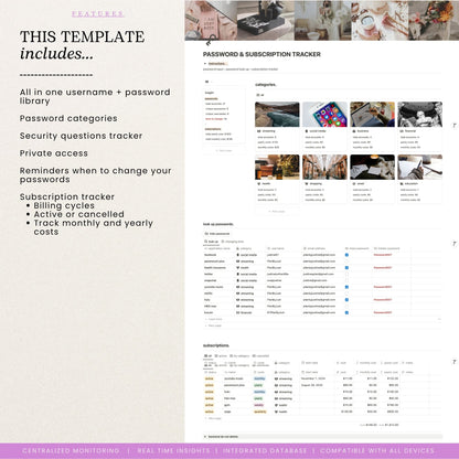 Notion Subscription Tracker & Password Tracker Template