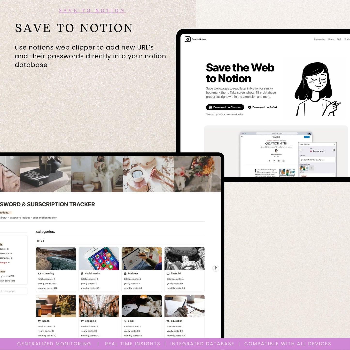 Notion Subscription Tracker & Password Tracker Template