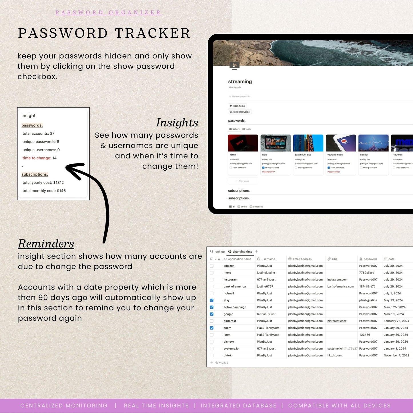 Notion Subscription Tracker & Password Tracker Template