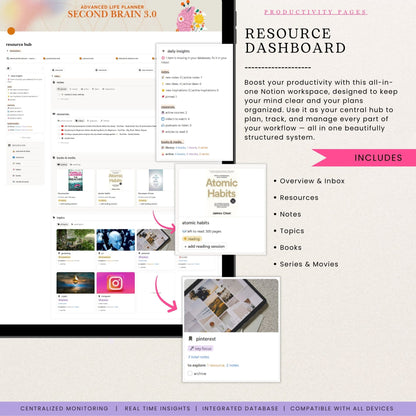 Advanced Notion Life Planner Template + Second Brain 3.0